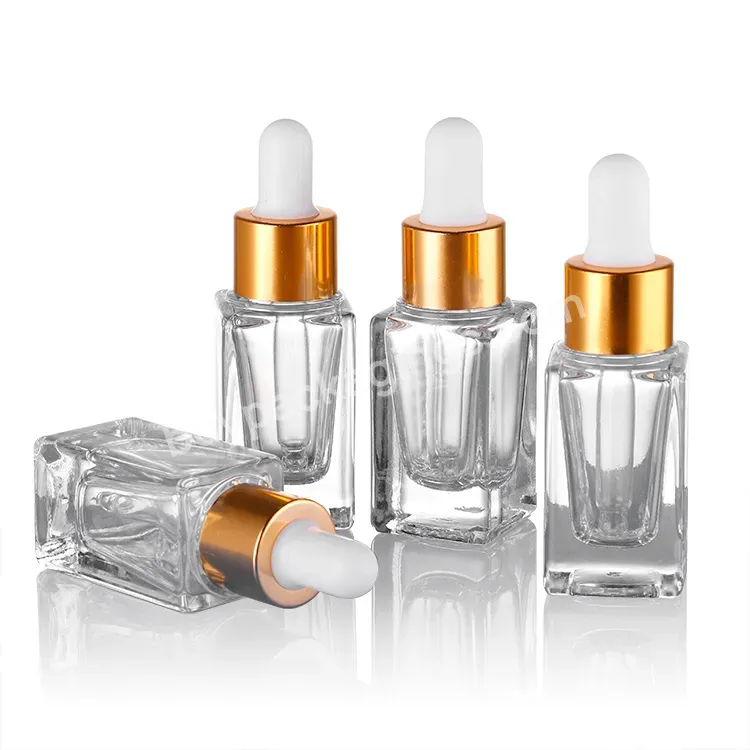 Cosmetic Bottle Oil Dropper Glass Bottle Glass Dropper Square Dropper Bottle 10ml For Skincare