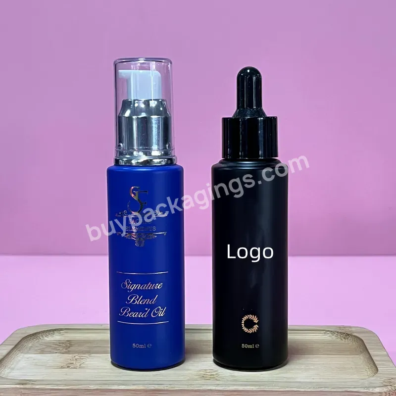 Cosmetic Bottled Essential Oil Packaging Matte Black Luxury Thick Hair Oil Serum Dropper Bottle 30ml For Essential Oil