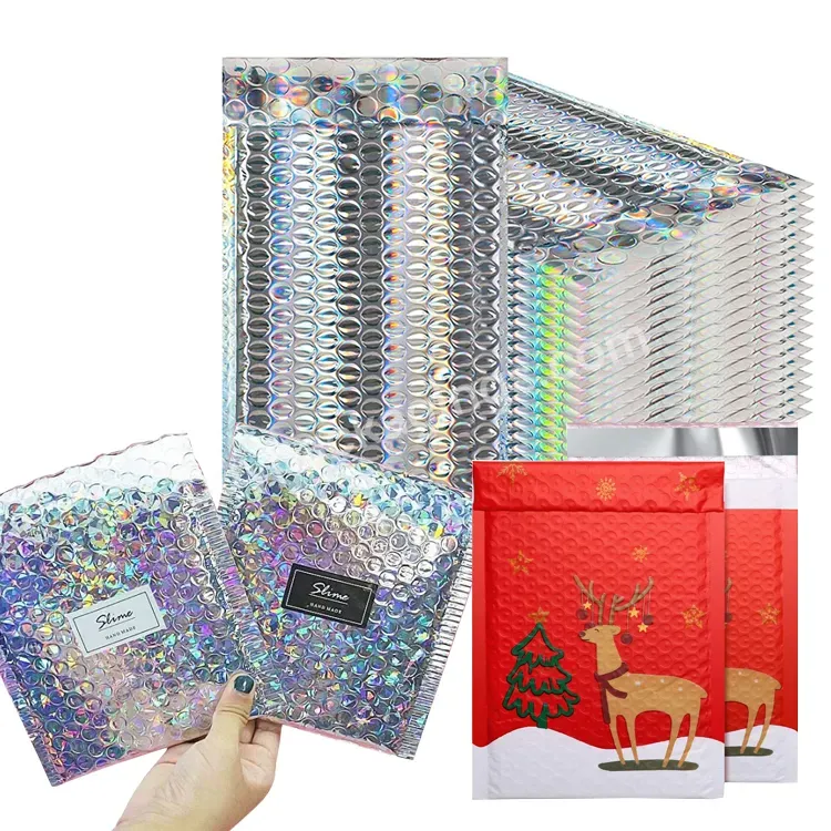 Cosmetic Clothing Shipping Packaging Holographic Bubble Envelope Mailing Bags Metallic Poly Holographic Bubble Mailers - Buy Holographic Bubble Mailers,Bubble Envelope Mailer Bags,Holographic Metallic Bubble Mailers.