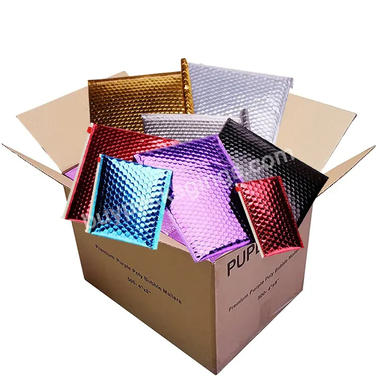 Cosmetic Clothing Shipping Packaging Holographic Bubble Envelope Mailing Bags Metallic Poly Holographic Bubble Mailers