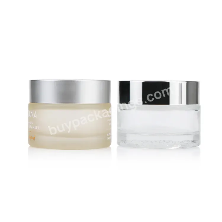 Cosmetic Container 5g 15g 20g 30g 50g 100g Glass Frosted White Face Cream Jar With Plastic Lid