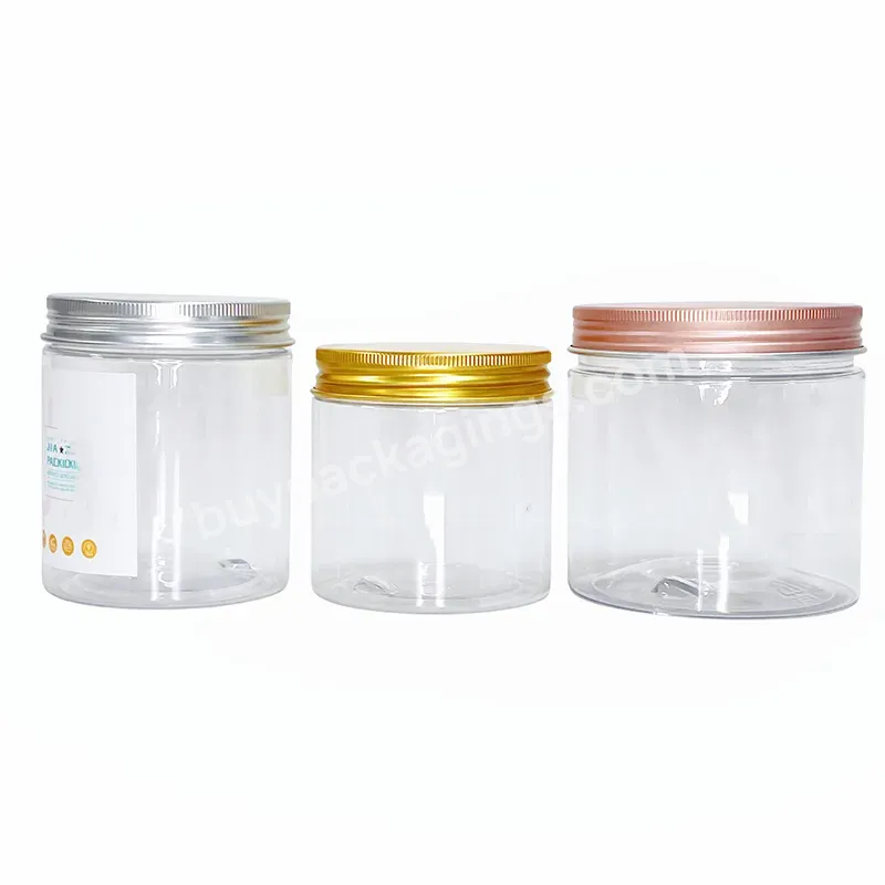 Cosmetic Containers Pots Pet Plastic Jars With Silver Gold Rose Golden Aluminum Lid For Cream Or Food