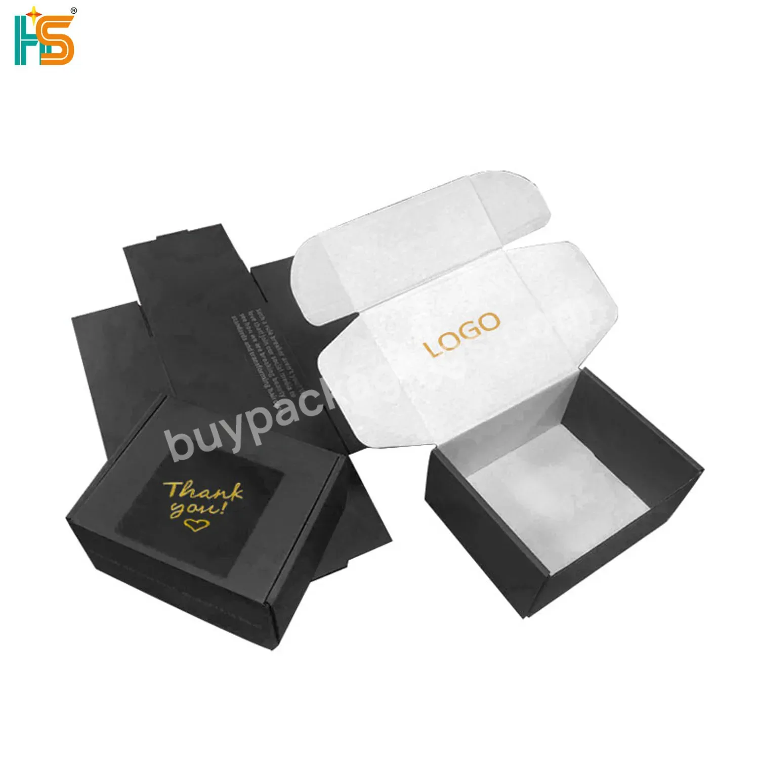 Cosmetic Corrugated Mailer Boxes Packaging Custom Logo Small Mailing Black Lash Black Shipping Box