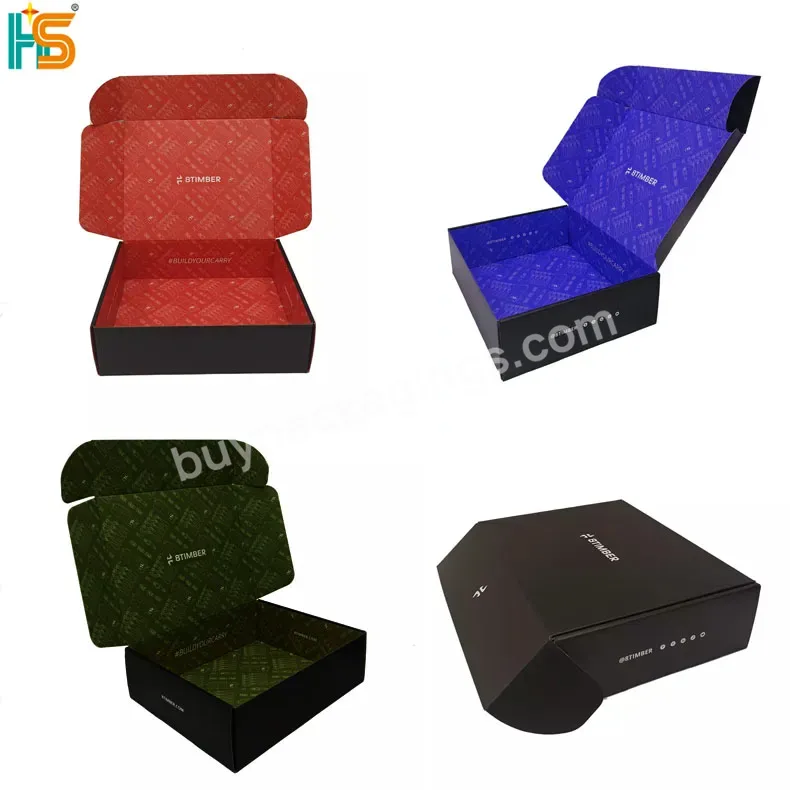 Cosmetic Corrugated Mailer Boxes Packaging Custom Logo Small Mailing Black Lash Black Shipping Box