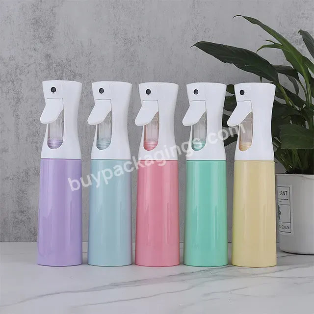 Cosmetic Fine Mist Sprayer Bottle Custom Color 200ml 300ml Hair Water Alcohol Plastic Continuous Spray Bottle