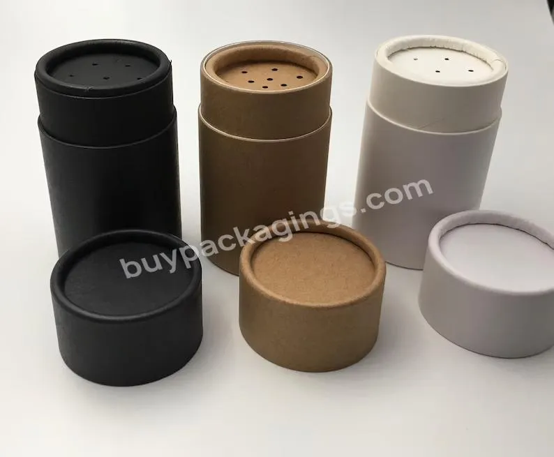 Cosmetic Food Cardboard Tube Packaging Sifter Paper Cylinder 100g Loose Powder Shaker Container Jar