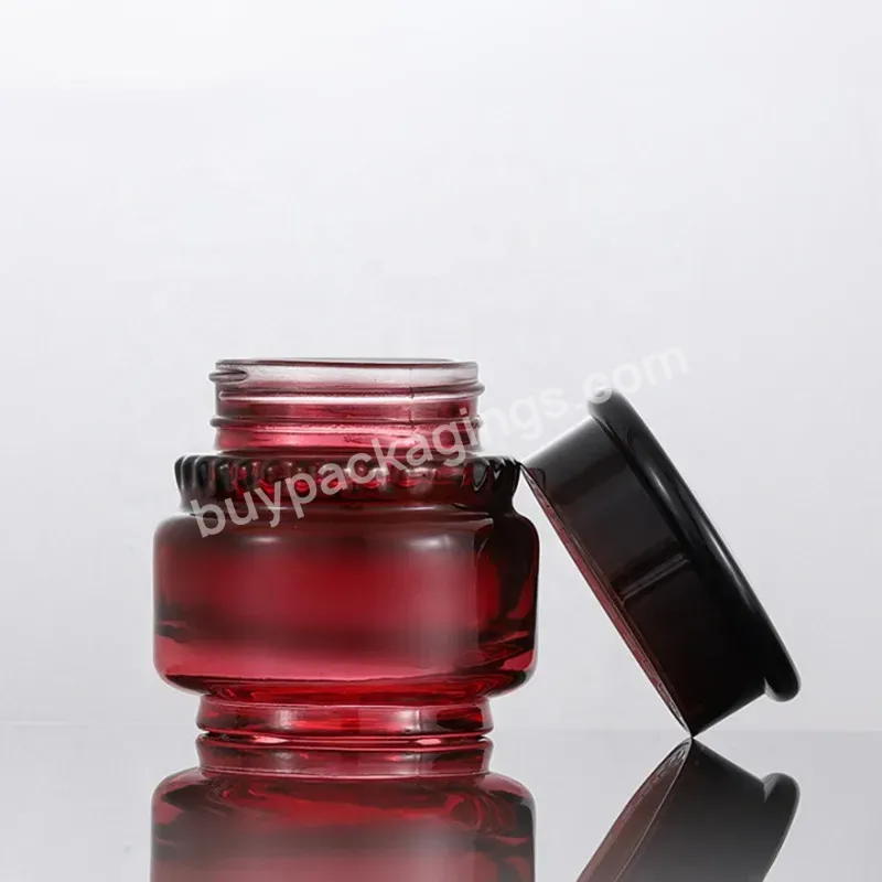 Cosmetic Glass Package 50g Skin Care Cream Jars Wine Red 50ml Lotion Pump Bottles 180ml Toner Bottle