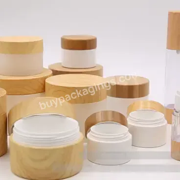 Cosmetic Jar 150ml 50g 250g 250ml 8oz Frosted White Pp Plastic Wax Scrub Container Cream Jar With Bamboo Wooden Lids