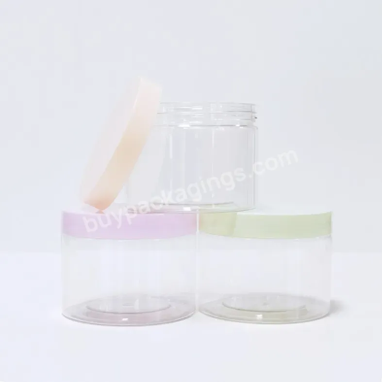 Cosmetic Jar Scrub Face Care Container Flip Top Lid Skincare Packaging 250g Large Pet Plastic Jar