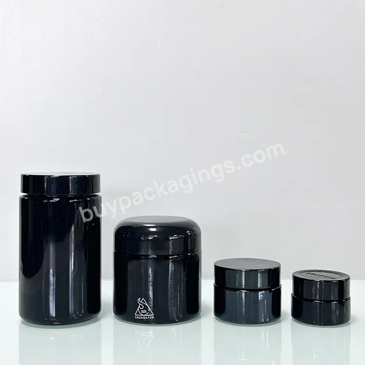 Cosmetic Jars 5ml 10ml 15ml 30ml 60ml 100ml Uv Black Violet Glass Jar With Smell Proof Lidnew Product 15ml 30ml 60ml 120ml 500ml