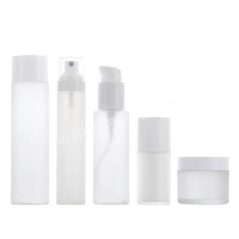 Cosmetic Lotion Facial Toner Frosted Glass Pump Bottle