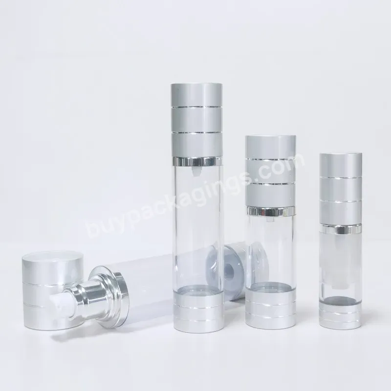 Cosmetic Luxury Airless Pump Bottle For Lotion Serum Aluminum Silver Pump Bottle Airless Cosmetic Bottles