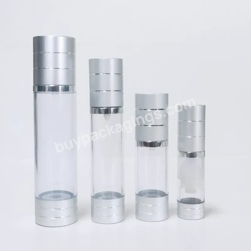 Cosmetic Luxury Airless Pump Bottle For Lotion Serum Aluminum Silver Pump Bottle Airless Cosmetic Bottles