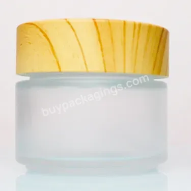 Cosmetic Luxury Customization Logo Empty Face Cream Beauty Packaging Jar With Water Transfer Bamboo Lid - Buy Manufacturer Glass Cosmetic Jar With High Quality,Glass Cosmetic Jars 50 Ml With Box,Custom Cosmetic Packaging 20g 30g 50g Glass Jars.