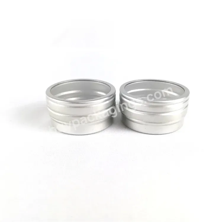 Cosmetic Mini Aluminum Jar 10g 15g Portable Lip Balm Cream Container With Transparent Window Top