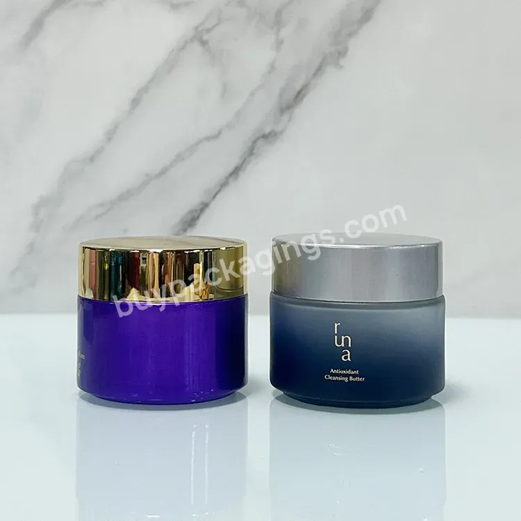 Cosmetic Packaging 15g 30g 50g 100g Black Clear Green Blue Glass Cream Jar With Silver Lid