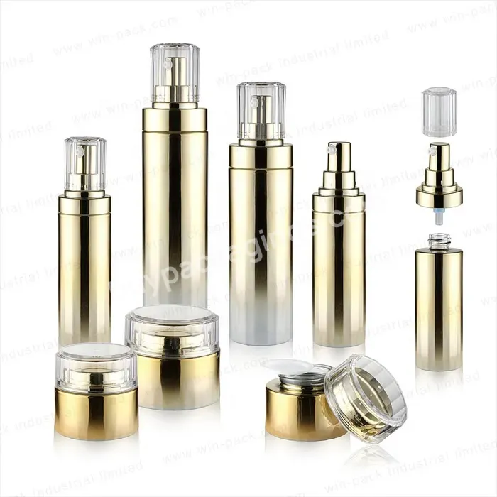 Cosmetic Packaging 15ml 30ml 60ml 80ml 200ml Gold Glass Spray Bottles Full Set Frosted Amber Glass Bottle With Gold Pump