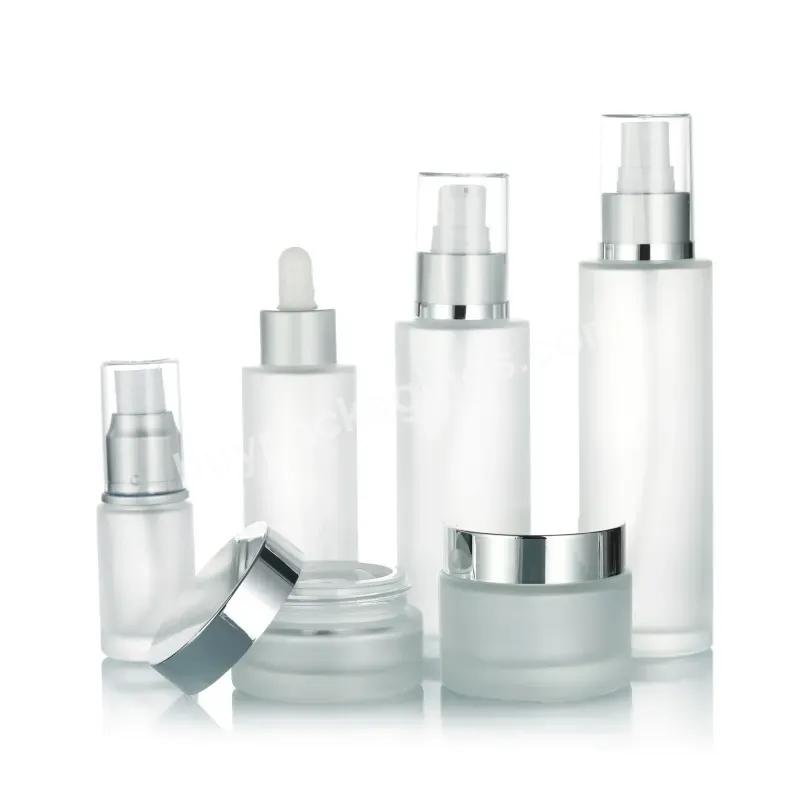 Cosmetic Packaging 30ml 40ml 50ml 60ml 80ml 100ml 120ml Empty Frosted Glass Spray Lotion Bottle With Pump