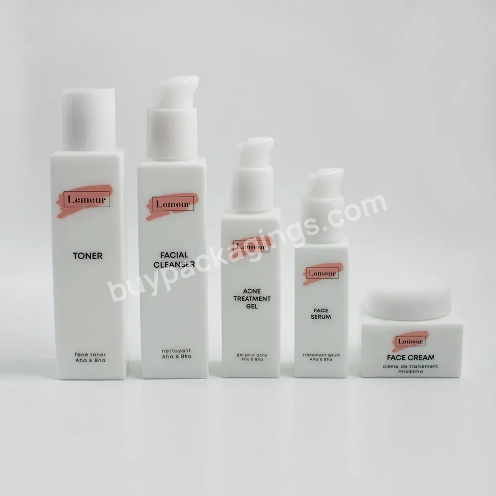 Cosmetic Packaging 30ml 50ml 100ml 120ml White Glass Spray Bottles Full Set White Glass Bottle With White Pump