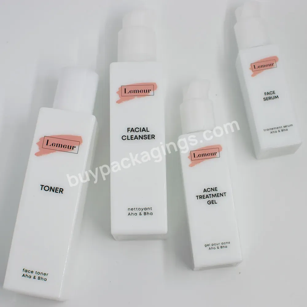 Cosmetic Packaging 30ml 50ml 100ml 120ml White Glass Spray Bottles Full Set White Glass Bottle With White Pump