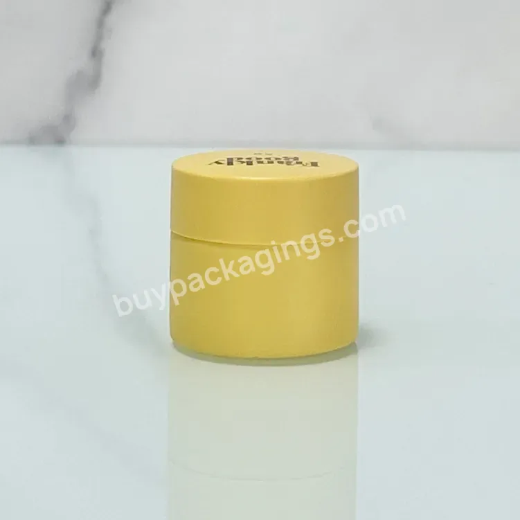 Cosmetic Packaging 5g 10g 15g 30g 50g 60g 100g Yellow Frosted Glass Jar With Screw Lid For Skincare Cream Lip Balm - Buy Glass Jar Body Cream,15g Glass Cream Jar,Lip Balm Jars.