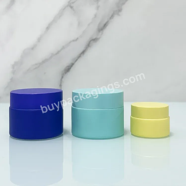 Cosmetic Packaging 5g 10g 15g 30g 50g 60g 100g Yellow Frosted Glass Jar With Screw Lid For Skincare Cream Lip Balm