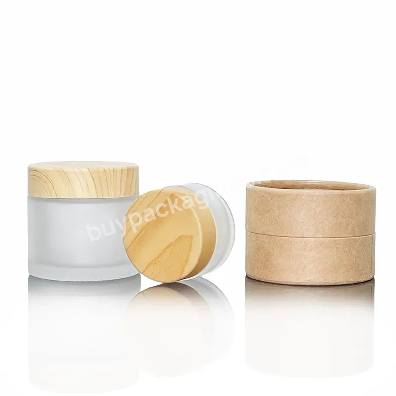 Cosmetic Packaging 5ml 10ml 15ml 30ml 50ml 60ml 100ml Clear White Frosted Bamboo Plastic Wood Cap Lid Face Body Cream Glass Jar