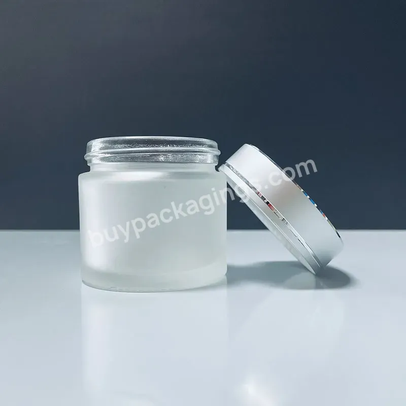 Cosmetic Packaging 5ml 10ml 15ml 30ml 50ml 60ml 100ml Clear White Frosted Cream Glass Jar Bottle For Face Body