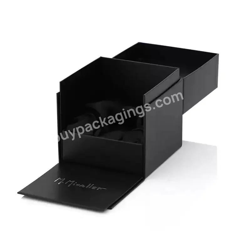 Cosmetic Packaging Box Gift Perfume Bottle Cosmetic Black Box Wholesale Hard Paper Custom Logo Luxury China Rigid Boxes