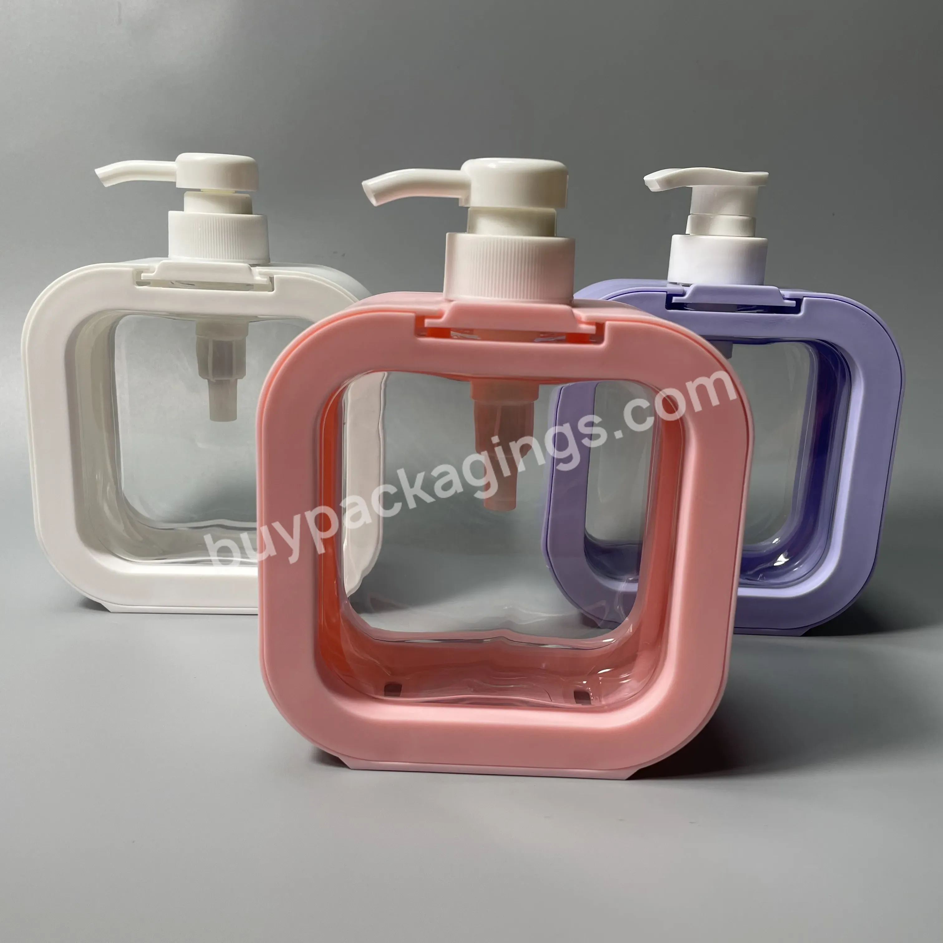 Cosmetic Packaging Container 300ml 500ml Square Shampoo Bottle Lotion Liquid Soap Square Soap Bottle