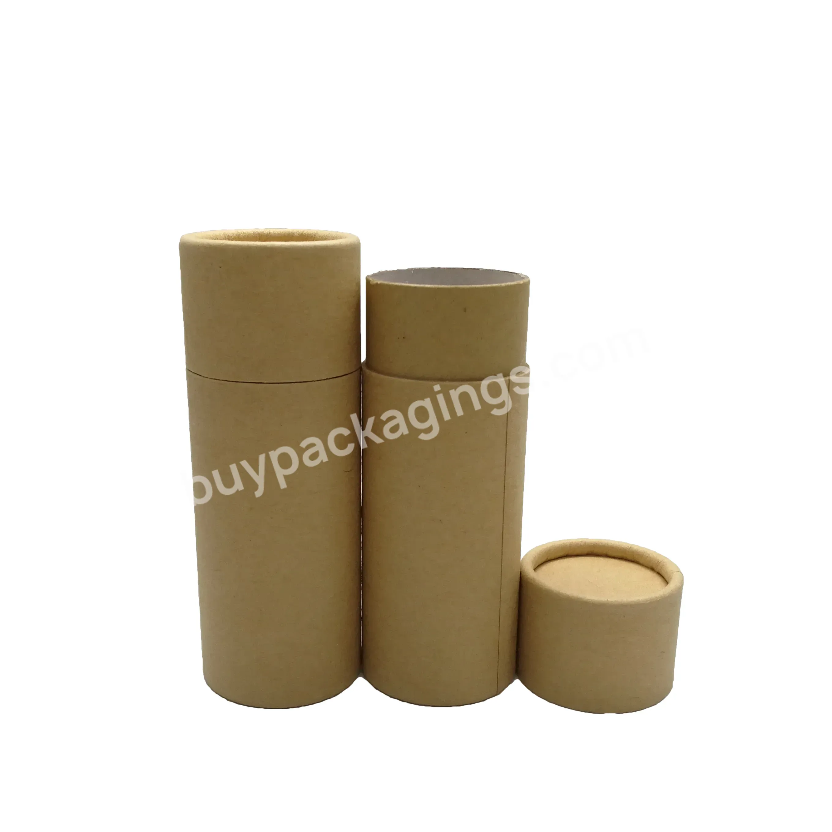 Cosmetic Packaging Craft Recycled Kraft Cardboard Round Paper Tube Deodorant For Candles