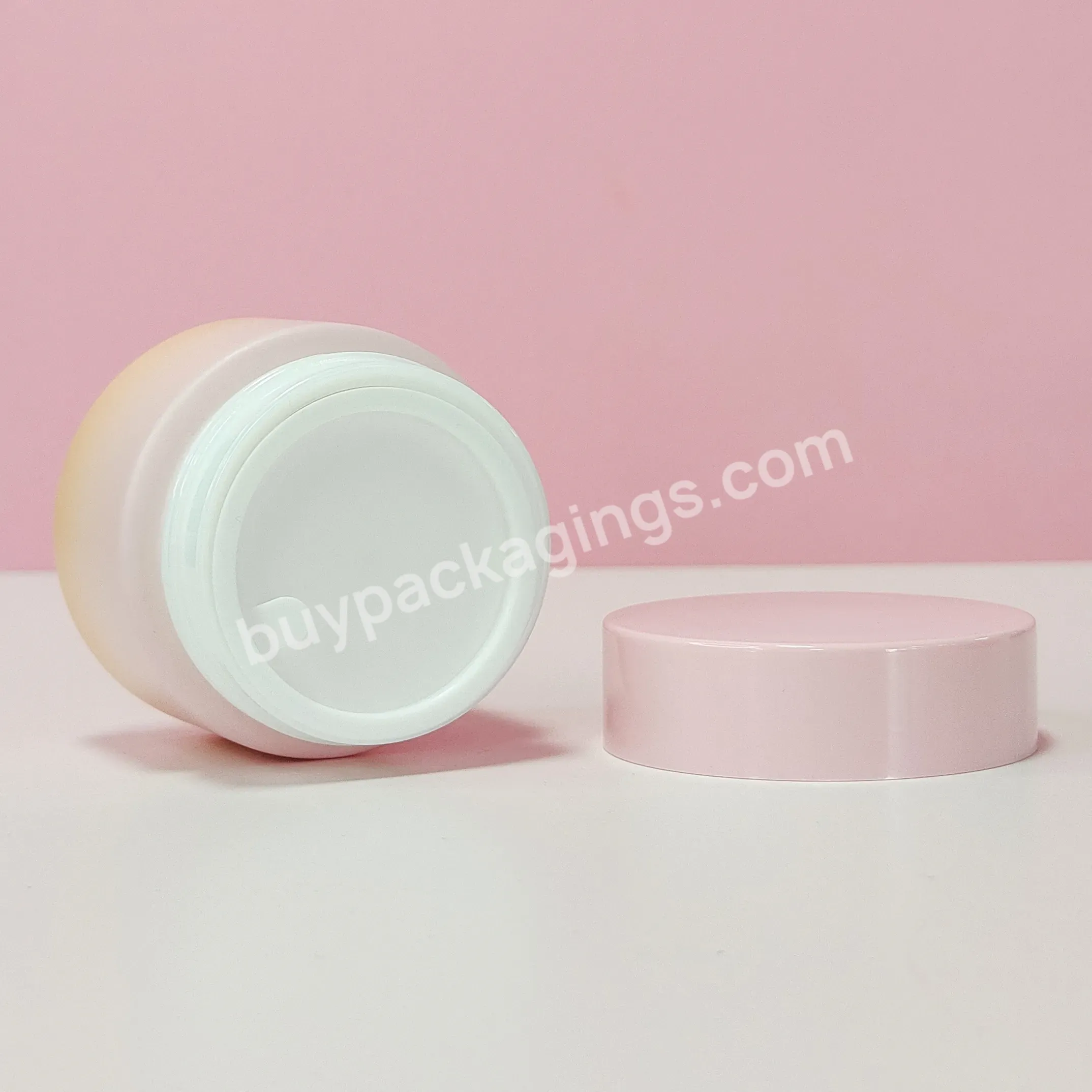 Cosmetic Packaging Forested Pink 30g 50g Luxury Porcelain Opal White Face Cream Cosmetic Glass Jar