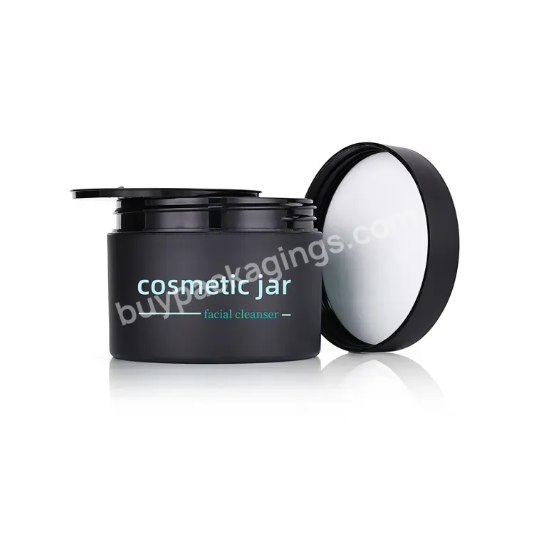 Cosmetic Packaging Personal Skin Care 200g Frosted Black Empty Pet Plastic Facial Cream Container Body Butter Jar