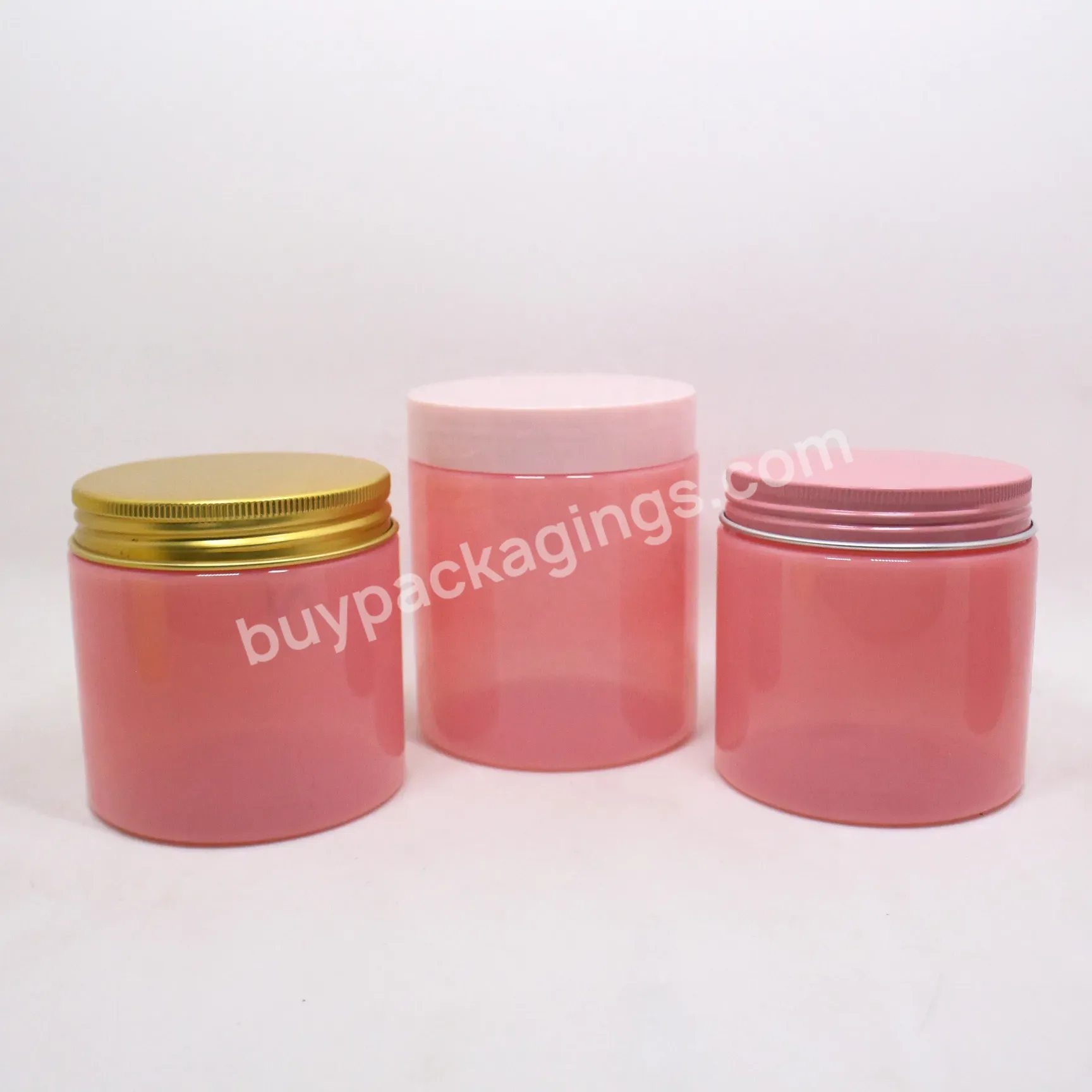 Cosmetic Packaging Plastic Pet 100ml 5oz 200ml 250ml 300ml 500ml Frosted Matte Hair Mask Body Scrub Cream Jar With Lid