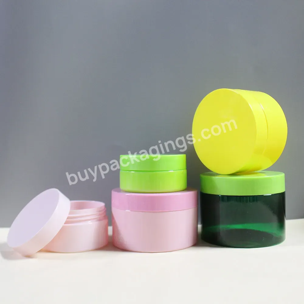 Cosmetic Packaging Plastic Pet 100ml 5oz 200ml 250ml 300ml 500ml Frosted Matte Hair Mask Body Scrub Cream Jar With Lid