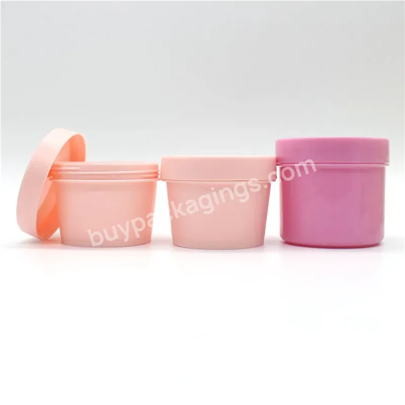 Cosmetic Packaging Plastic Pp 50g 100g 200g 250g 8oz Colorful Light Pink Green Black Hair Oil Skin Care Body Scrub Ice Cream Jar