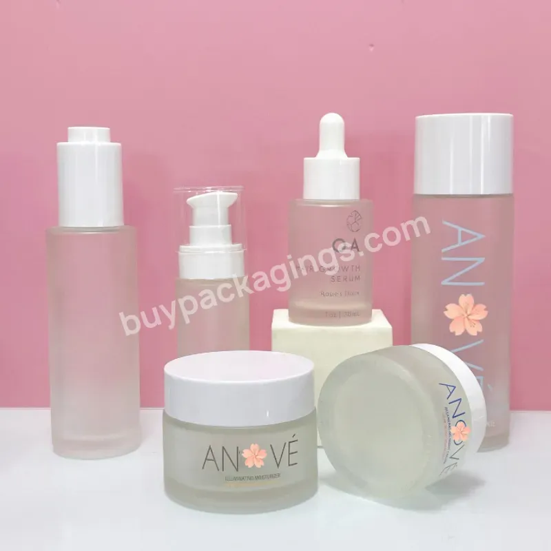 Cosmetic Packaging Set 30ml 100ml 200ml 30g 50g Skincare Serum Lotion Bottle Cream Glass Cosmetics Bottles And Jars