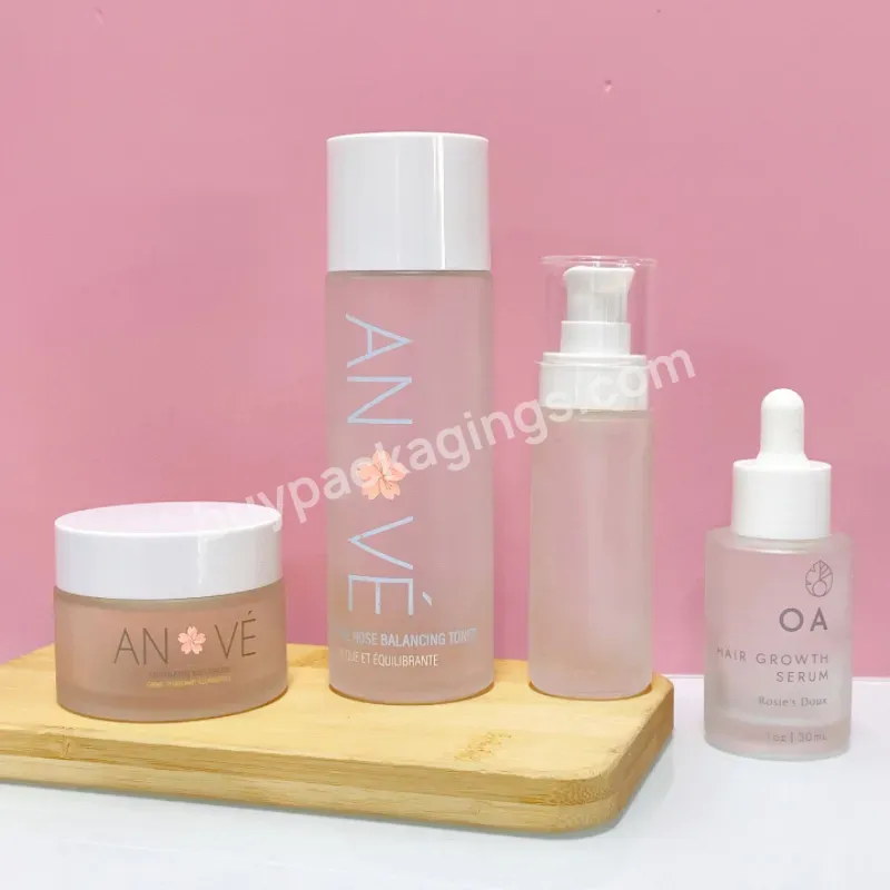 Cosmetic Packaging Set 30ml 100ml 200ml 30g 50g Skincare Serum Lotion Bottle Cream Glass Cosmetics Bottles And Jars