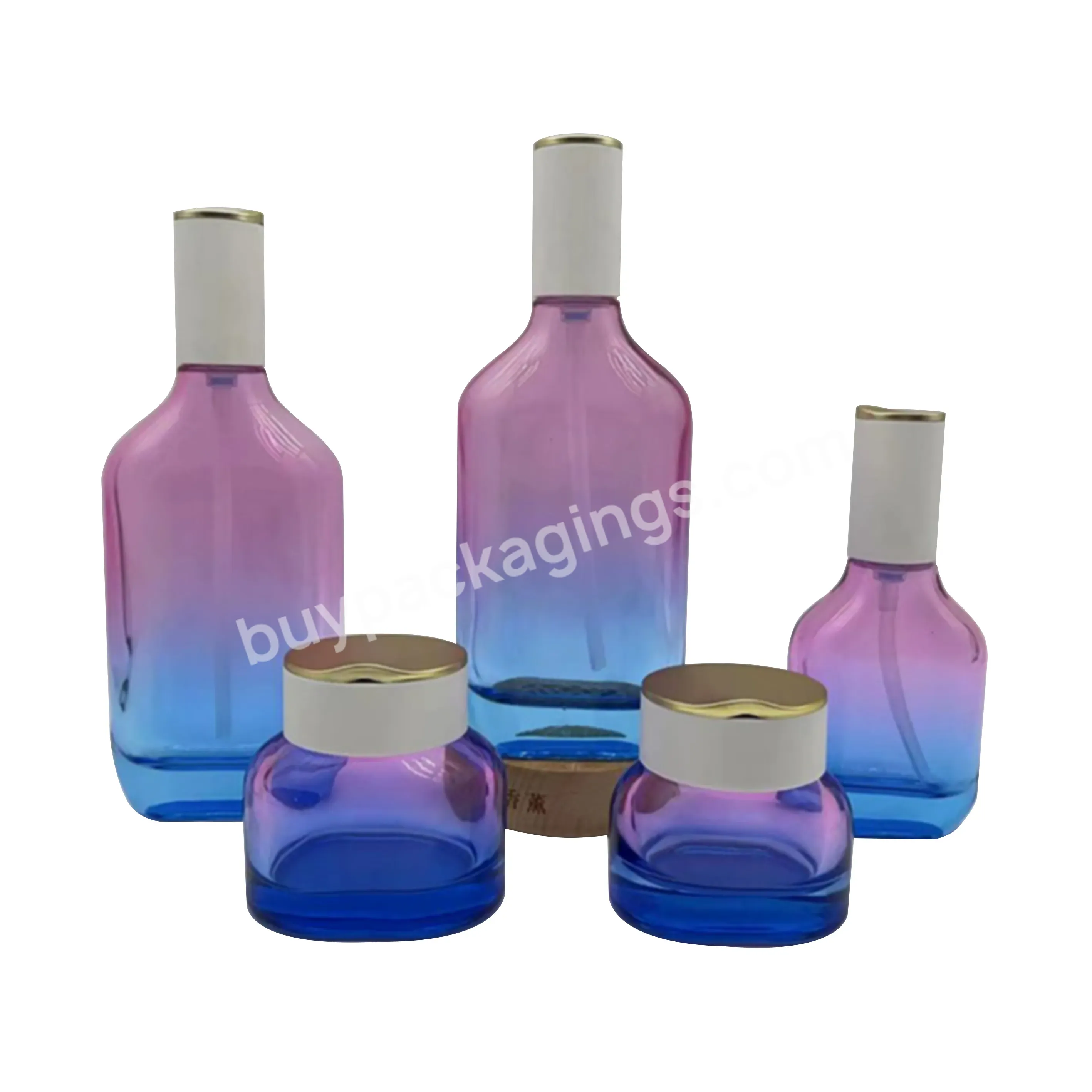 Cosmetic Packaging Set Luxury 40ml 100ml 120ml Glass Lotion Bottle 30g 50g Glass Jar For Skin Care Cream