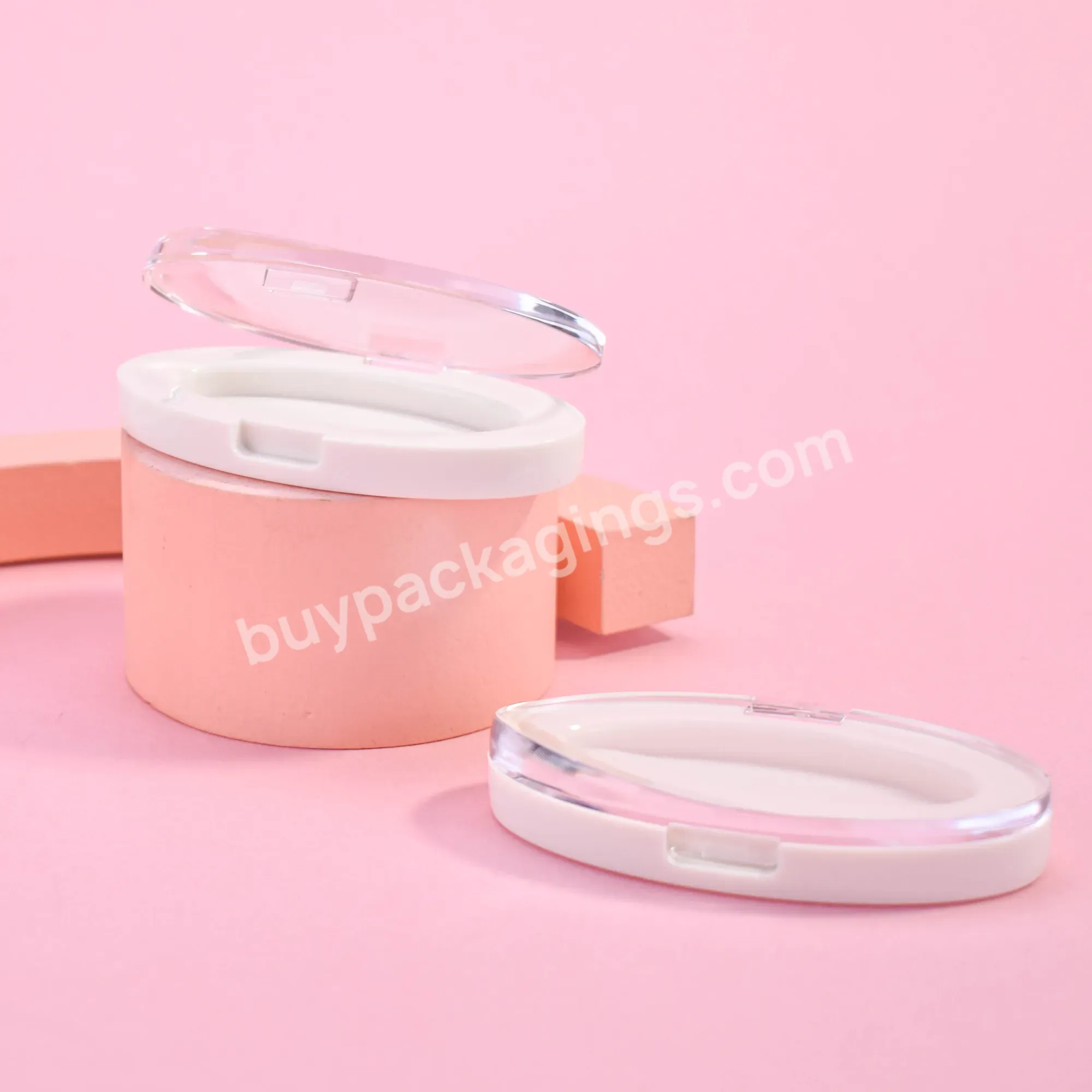 Cosmetic Packaging Single Pan Making Powder Empty Oval Compact Abs Compact Powder Case Blush Compact Case