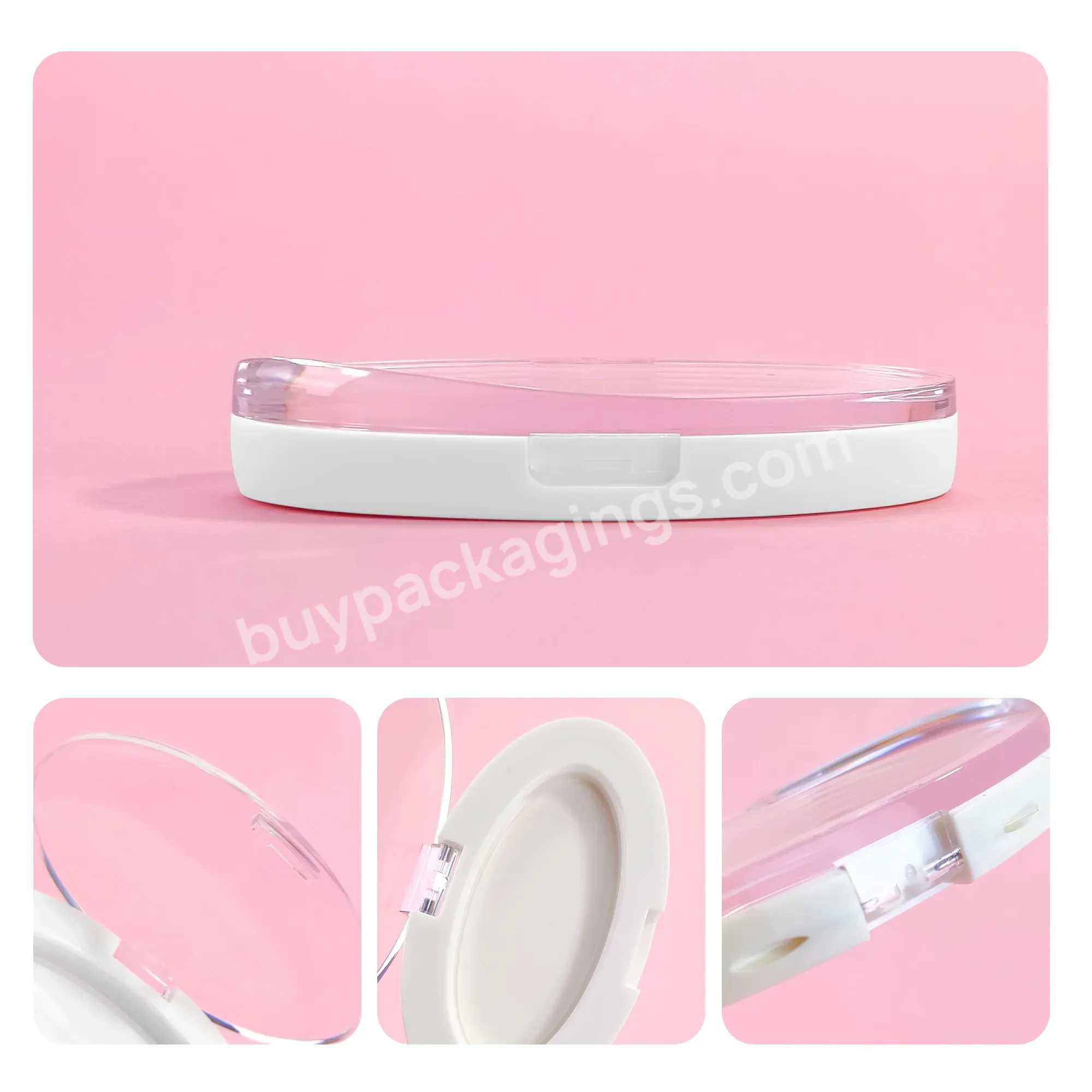 Cosmetic Packaging Single Pan Making Powder Empty Oval Compact Abs Compact Powder Case Blush Compact Case