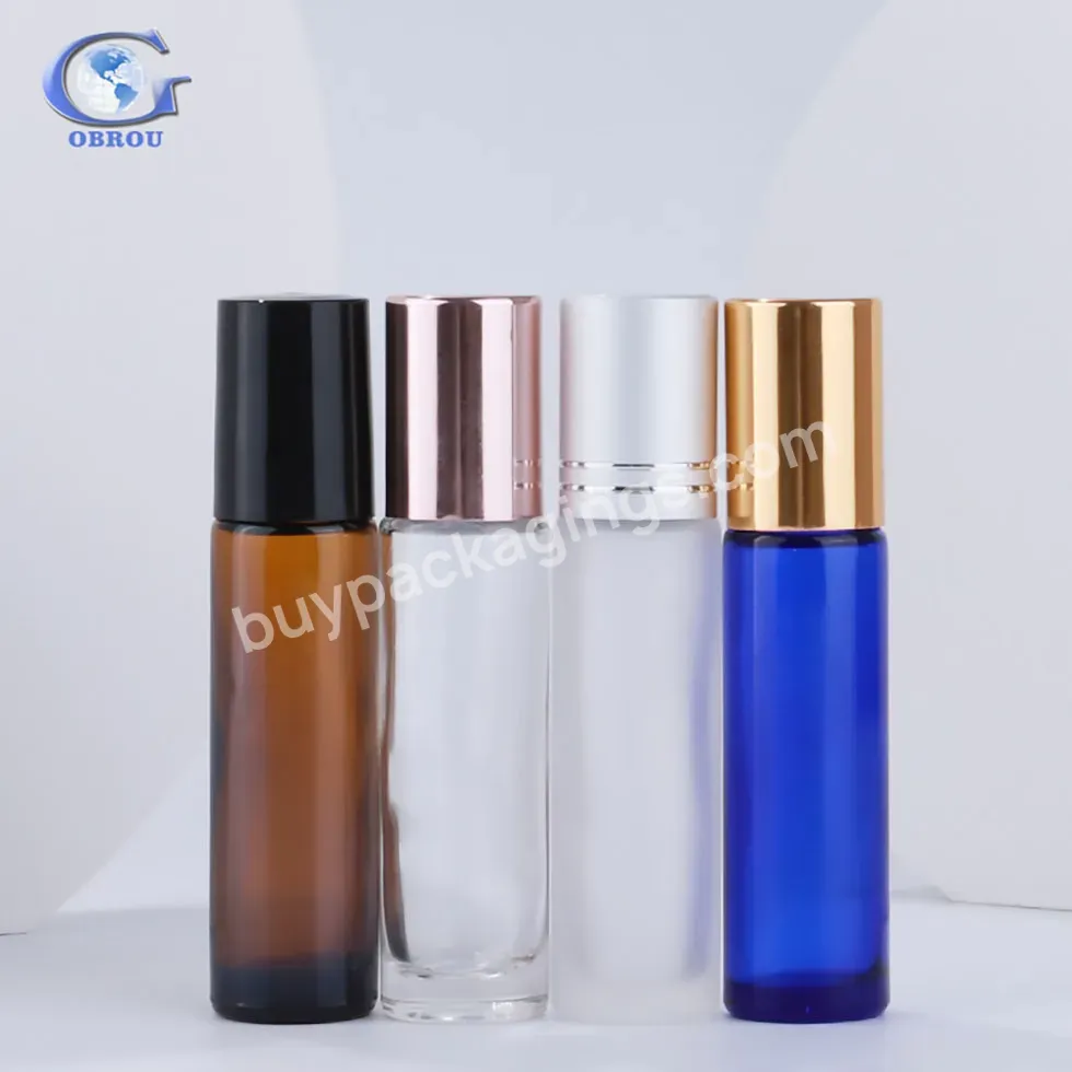 Cosmetic Packing Easy To Carry In Light Weight Eye Care Amber Blue Clear Custom Glass Essential Oil 10ml 15ml Roller Roll Bottle