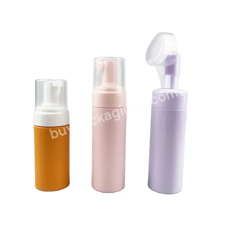 Cosmetic Pet Cylinder Foam Soap Dispenser Bottles Color Matte/frosted Facial Cleanser Pump Bottle