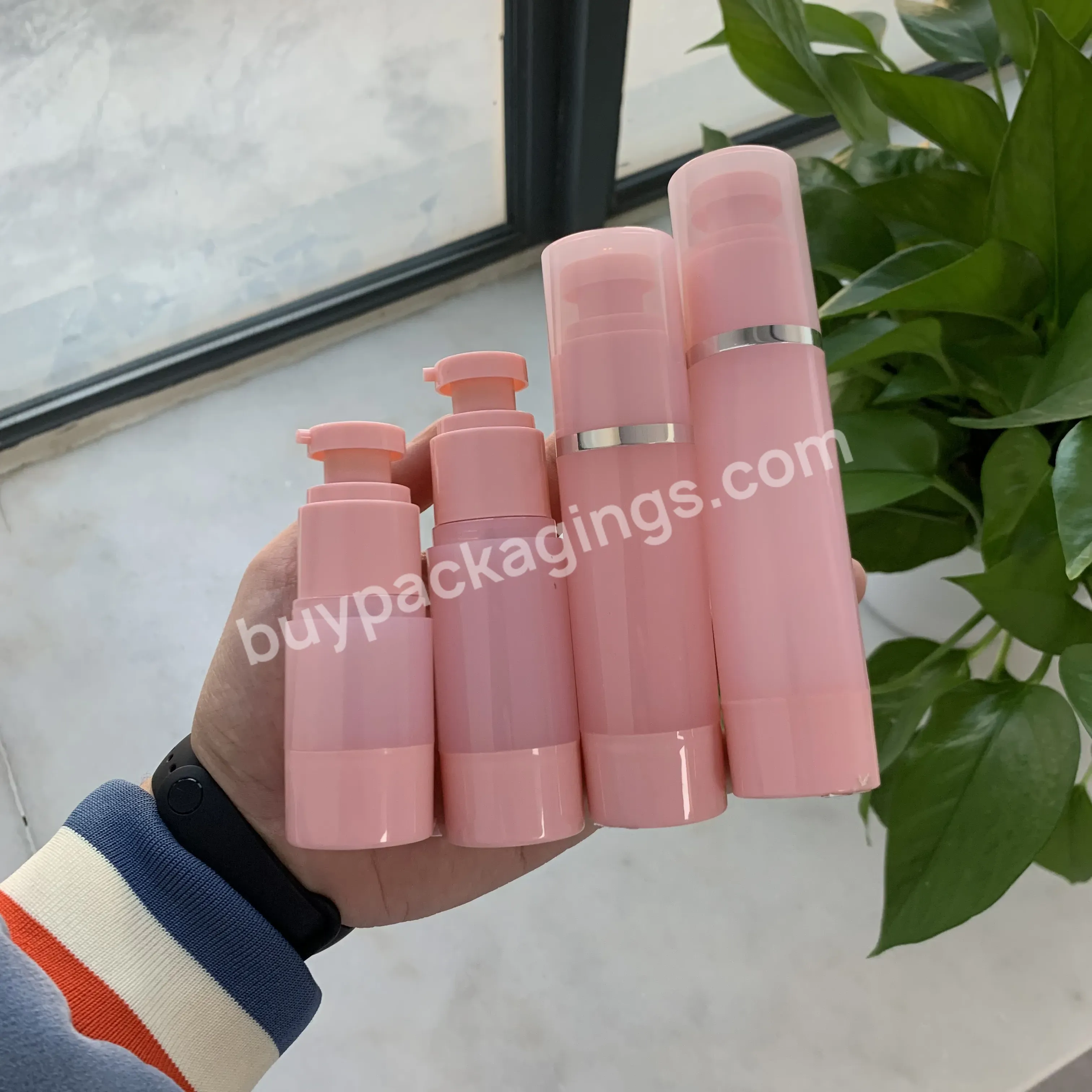 Cosmetic Pink Airless Bottle 50ml Pink Airless Pump Bottle 20ml 30ml 40ml Pink Lotion Bottle