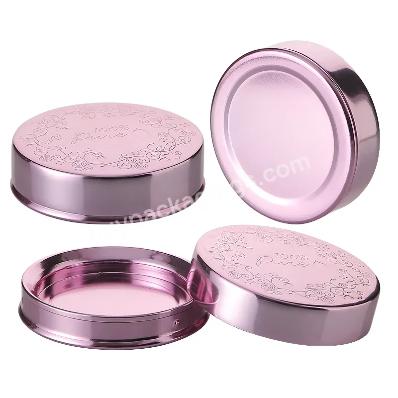 Cosmetic Pink Color Aluminum Container 15g 0.5oz Pressed Powder Jar Blush Container