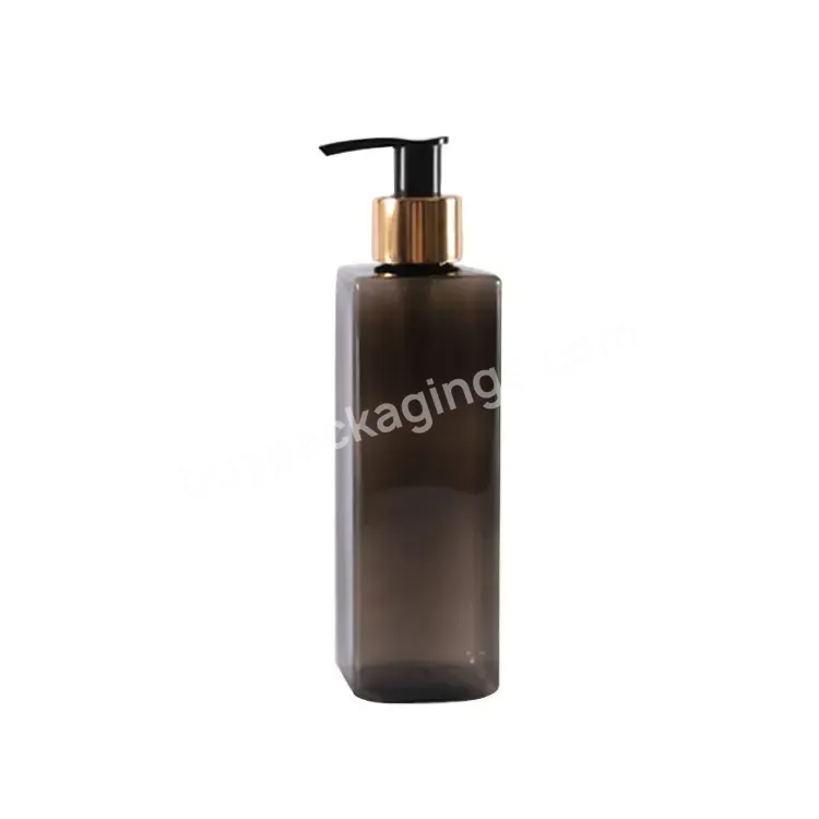 Cosmetic Plastic Bottle Lotion Pump Bottle 120ml 200ml 250ml Pet Black Square Bottle