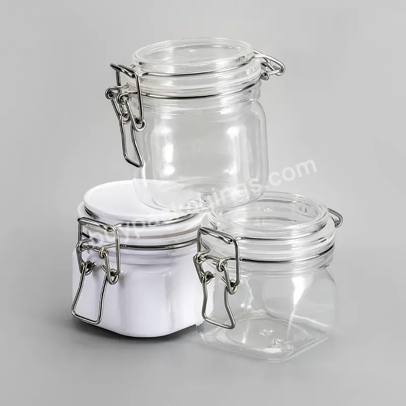 Cosmetic Plastic Clip Top Airtight 200ml 250ml 275ml Pet Kilner Jar