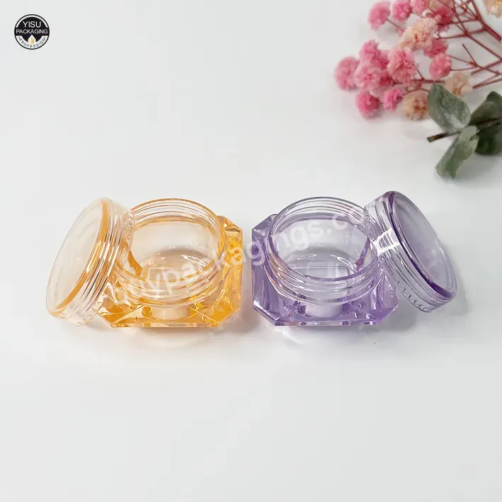 Cosmetic Plastic Containers 3g 5g 10g 15g 20g 30g Clear Ps Jar With Clear Screw Cap For Sample Face Cream