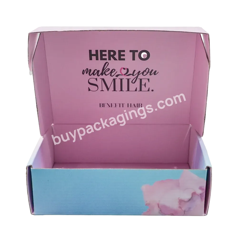 Cosmetic Set Pack Custom Logo Cardboard Cartons Shipping Mailer Box Pink Cosmetics Mailing Skin Care Corrugated Packaging Boxes