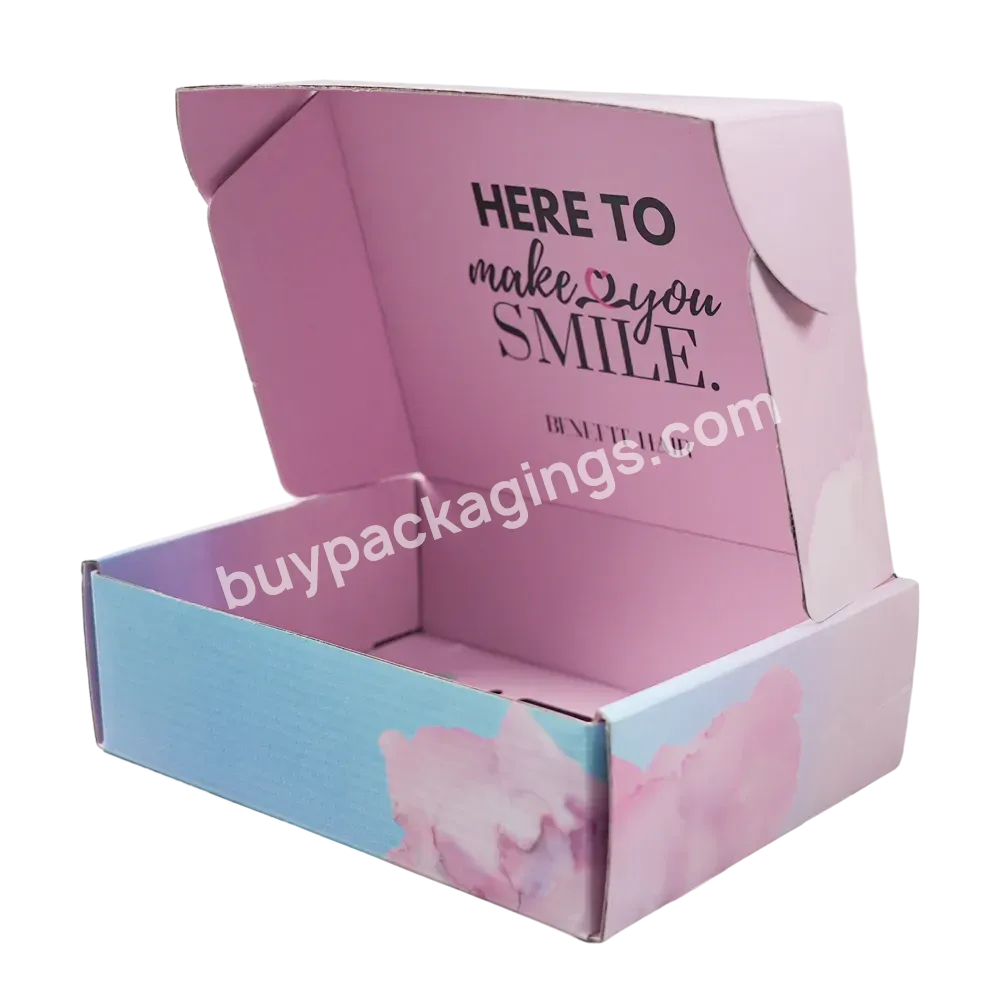 Cosmetic Set Pack Custom Logo Cardboard Cartons Shipping Mailer Box Pink Cosmetics Mailing Skin Care Corrugated Packaging Boxes